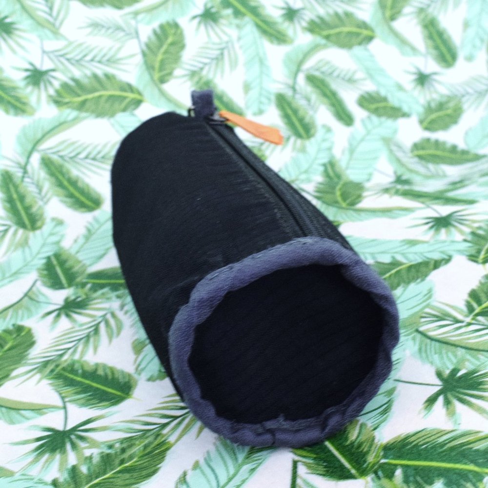 Black & Orange Zip Up Tube Pencil Case